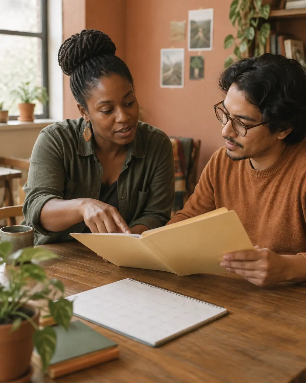 Two nonprofit teammates reviewing a grant opportunity together
